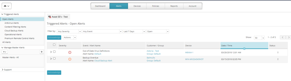 screenshot of Avast Business CloudCare